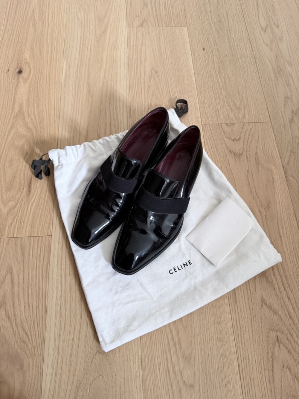 Celine Black Patent Leather Slip-On Loafers - Picture 3 of 4